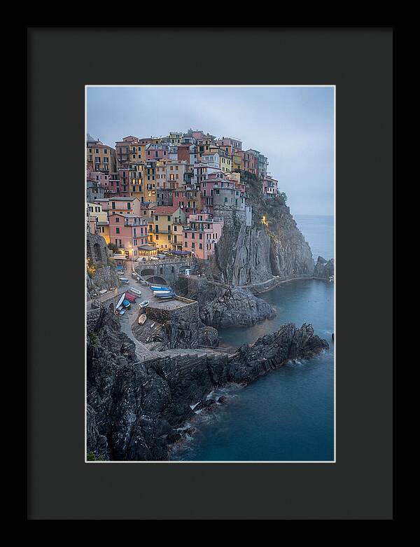 Colorful Manarola Village At Twilight