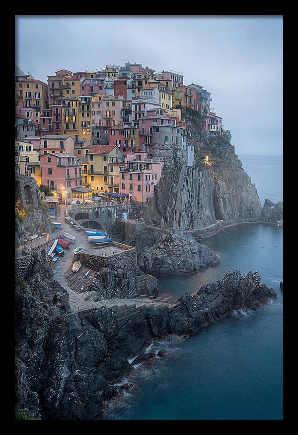 Colorful Manarola Village At Twilight