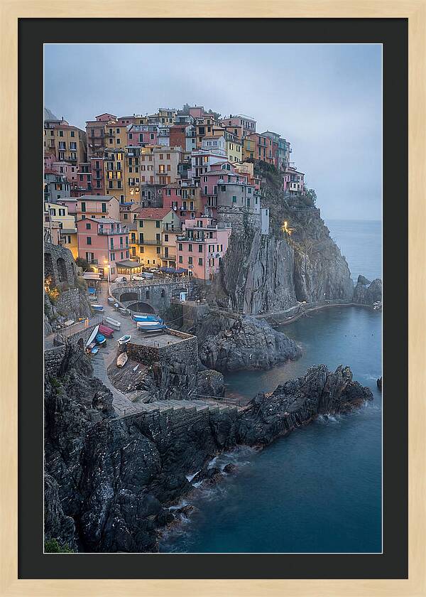 Colorful Manarola Village At Twilight