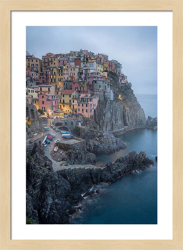 Colorful Manarola Village At Twilight