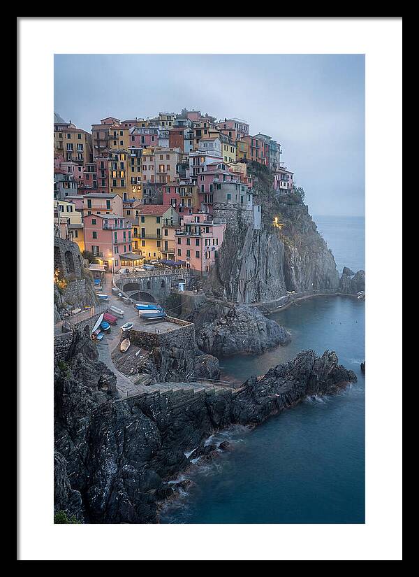 Colorful Manarola Village At Twilight