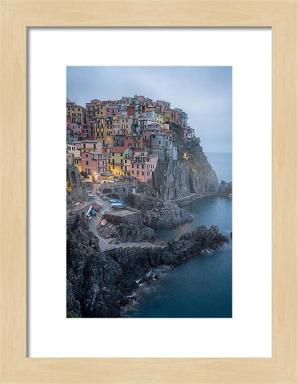 Colorful Manarola Village At Twilight