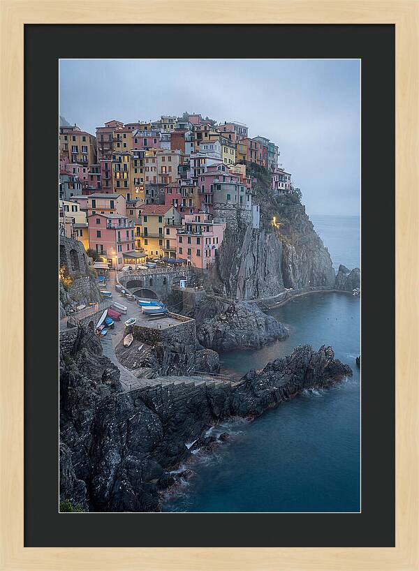 Colorful Manarola Village At Twilight