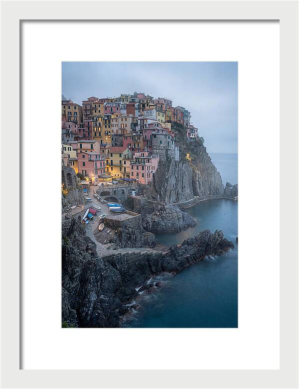 Colorful Manarola Village At Twilight