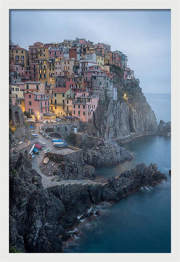 Colorful Manarola Village At Twilight