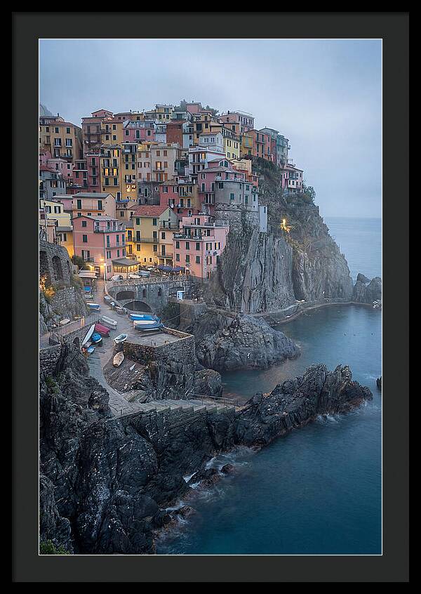 Colorful Manarola Village At Twilight