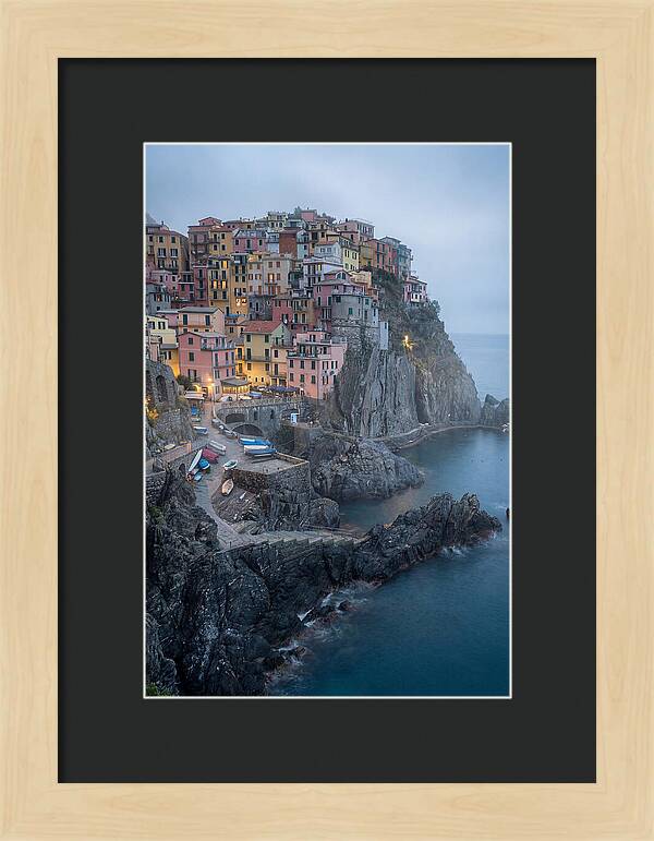 Colorful Manarola Village At Twilight