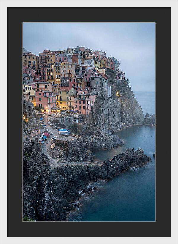 Colorful Manarola Village At Twilight