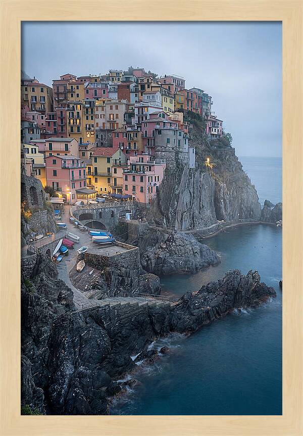 Colorful Manarola Village At Twilight