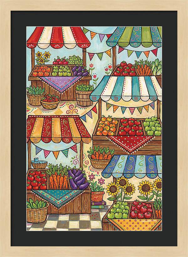 Colorful Market Produce Scene