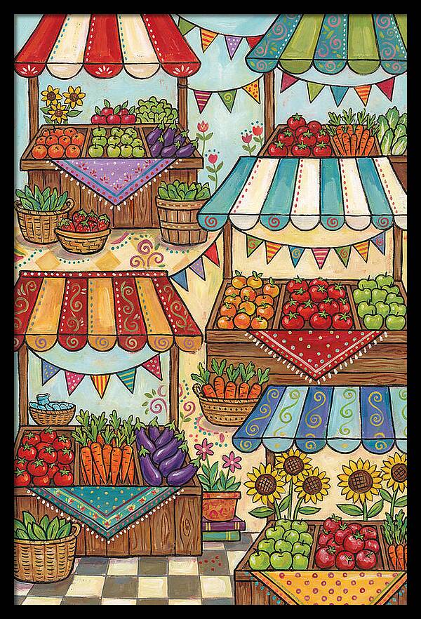 Colorful Market Produce Scene