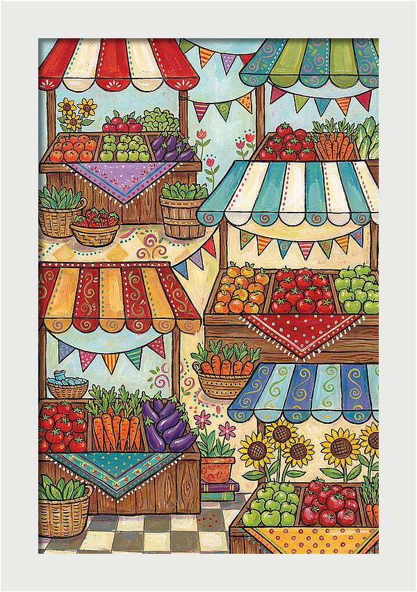 Colorful Market Produce Scene