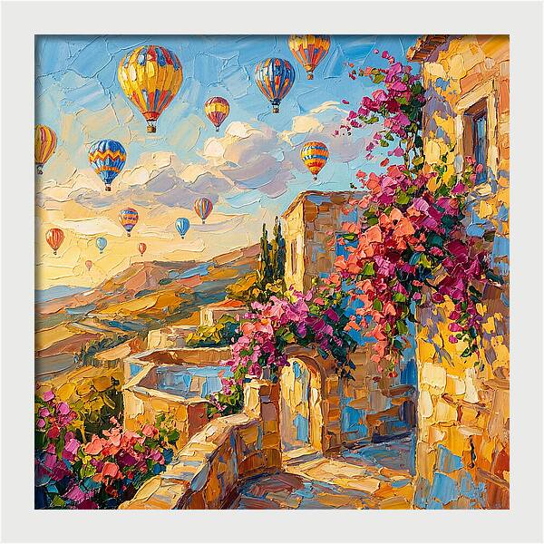 Colorful Mediterranean Balloon Landscape