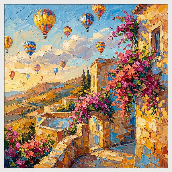 Colorful Mediterranean Balloon Landscape