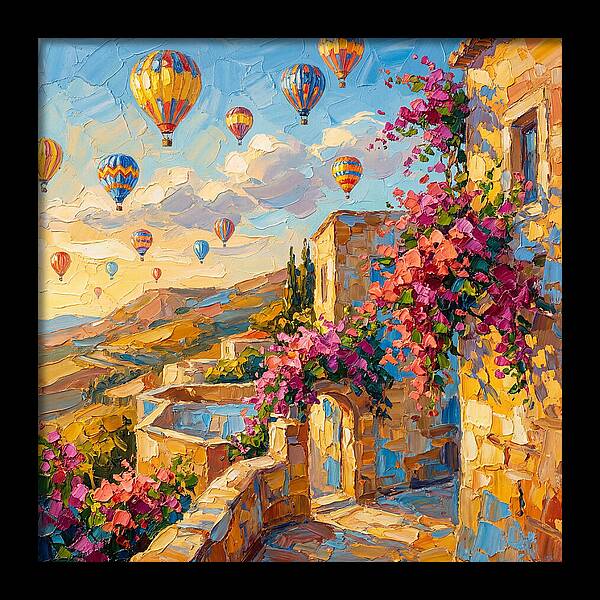 Colorful Mediterranean Balloon Landscape