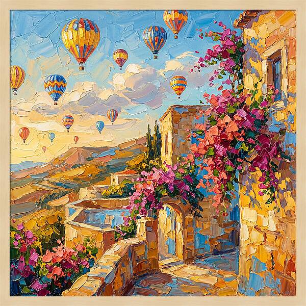 Colorful Mediterranean Balloon Landscape