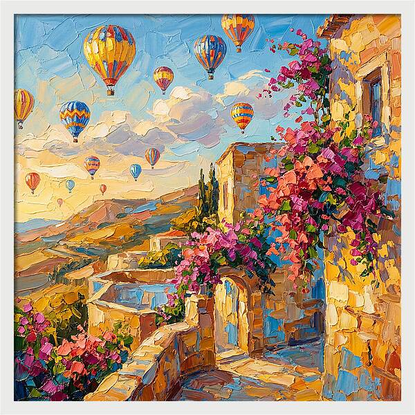Colorful Mediterranean Balloon Landscape