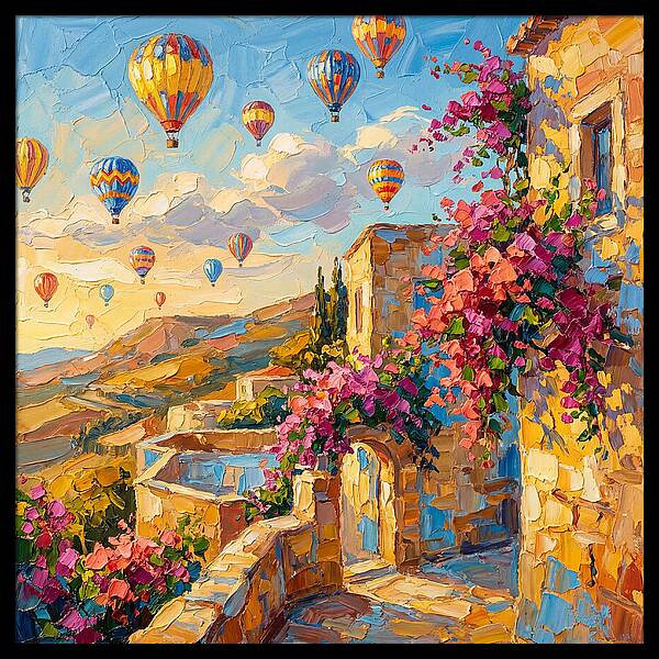 Colorful Mediterranean Balloon Landscape