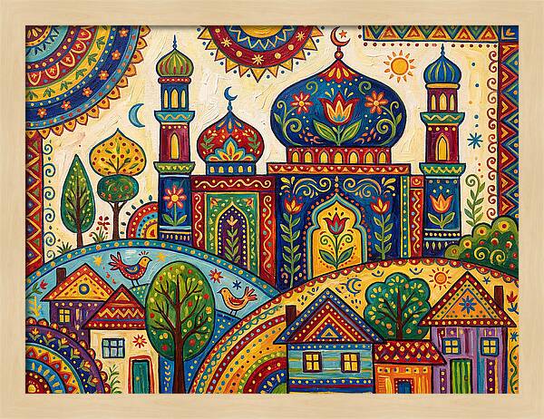 Colorful Mosque Landscape