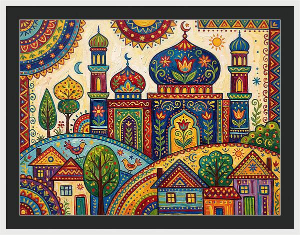 Colorful Mosque Landscape