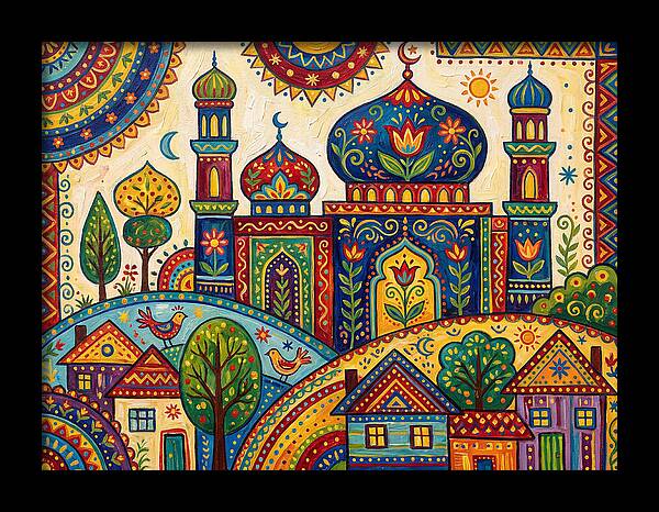 Colorful Mosque Landscape