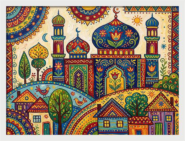 Colorful Mosque Landscape