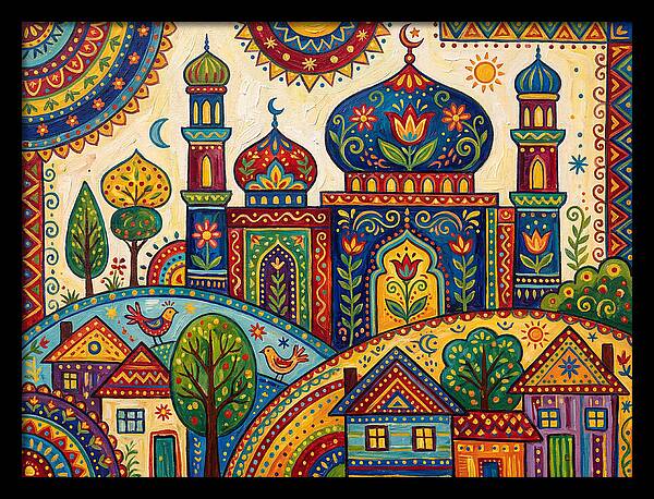 Colorful Mosque Landscape
