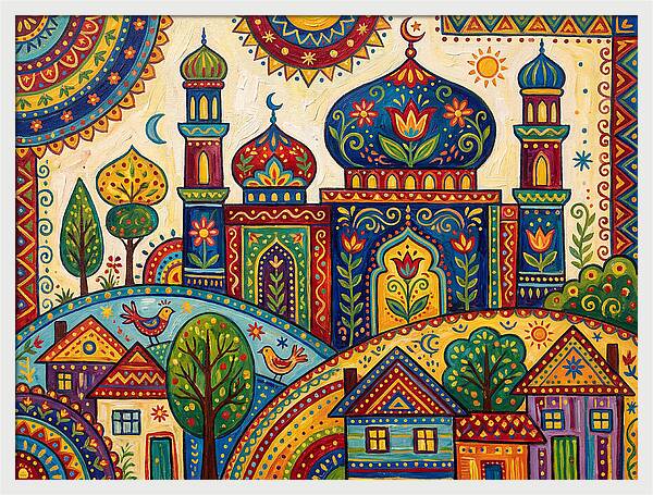 Colorful Mosque Landscape