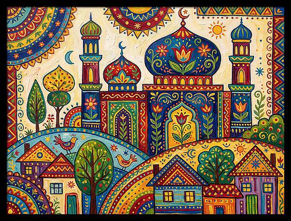 Colorful Mosque Landscape