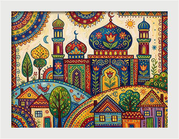Colorful Mosque Landscape