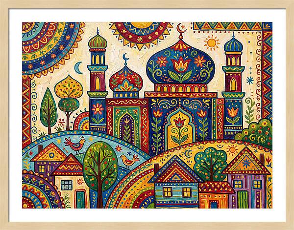 Colorful Mosque Landscape