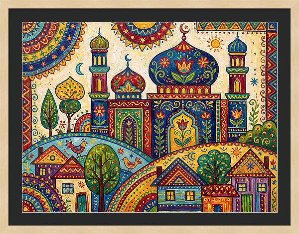 Colorful Mosque Landscape