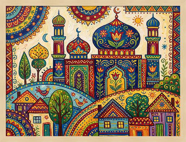 Colorful Mosque Landscape