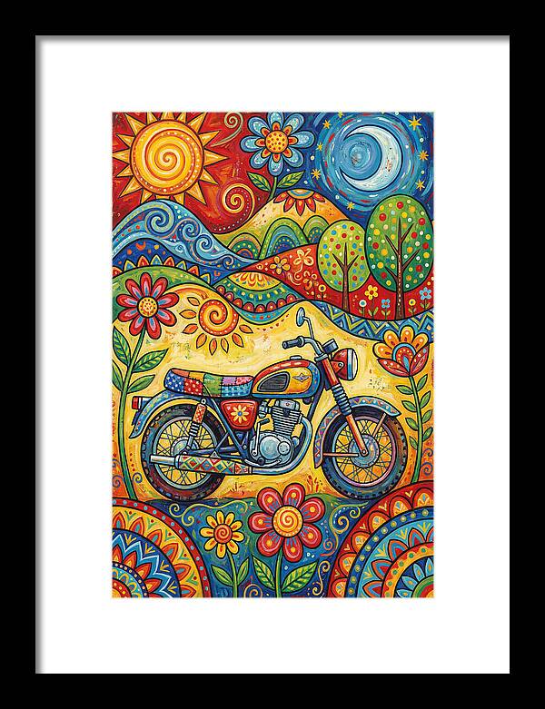 Colorful Motorcycle In Nature