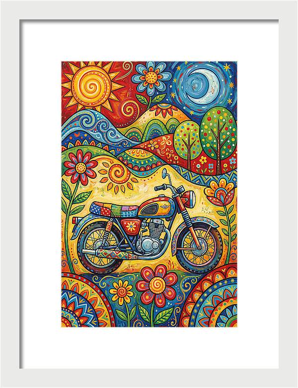 Colorful Motorcycle In Nature