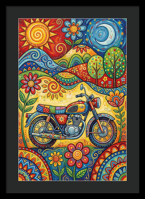 Colorful Motorcycle In Nature