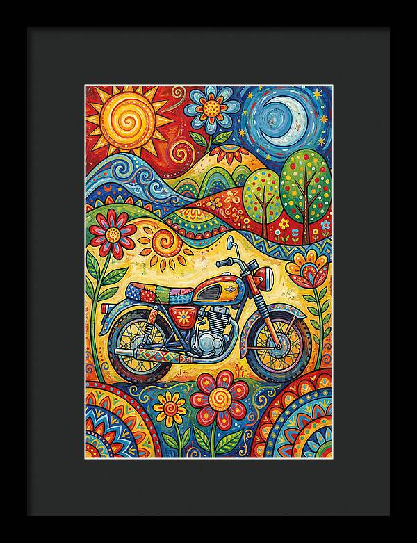 Colorful Motorcycle In Nature