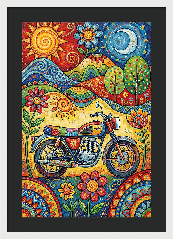 Colorful Motorcycle In Nature