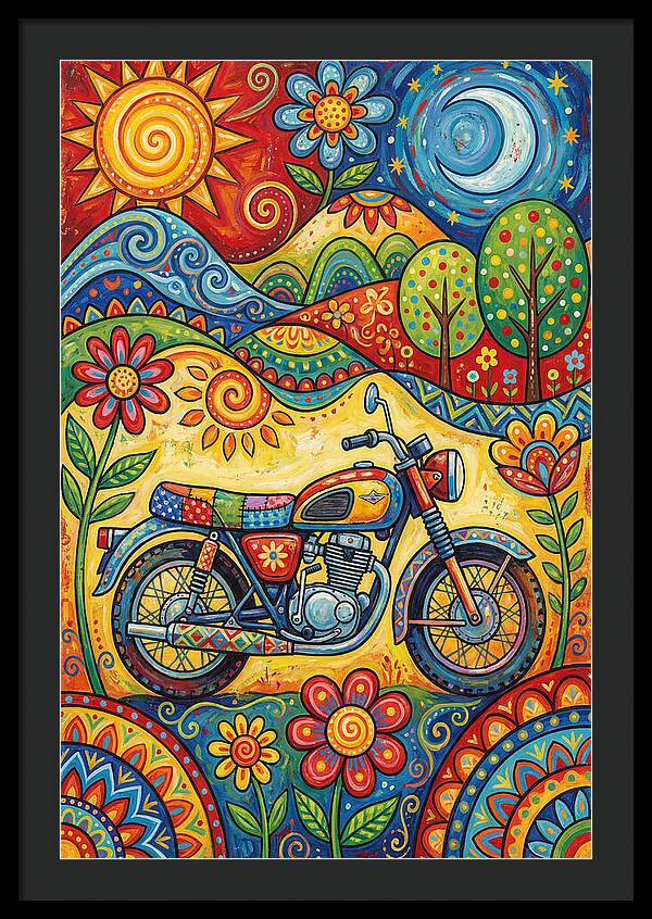 Colorful Motorcycle In Nature