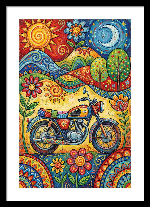 Colorful Motorcycle In Nature
