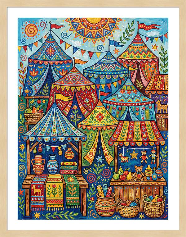Colorful Outdoor Market Scene