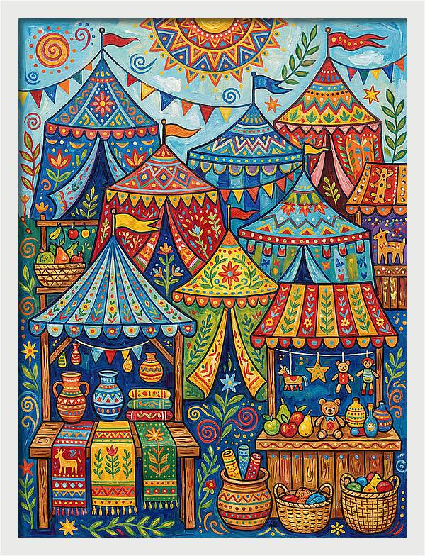 Colorful Outdoor Market Scene