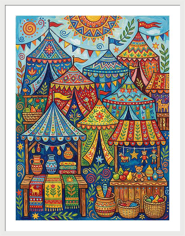 Colorful Outdoor Market Scene