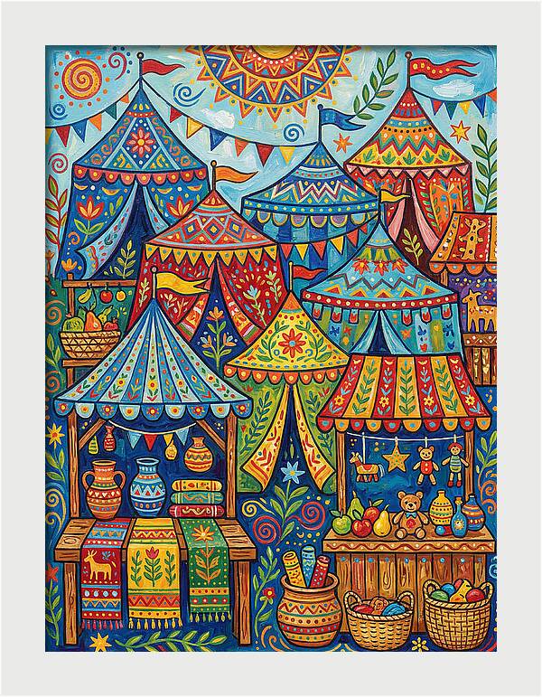 Colorful Outdoor Market Scene