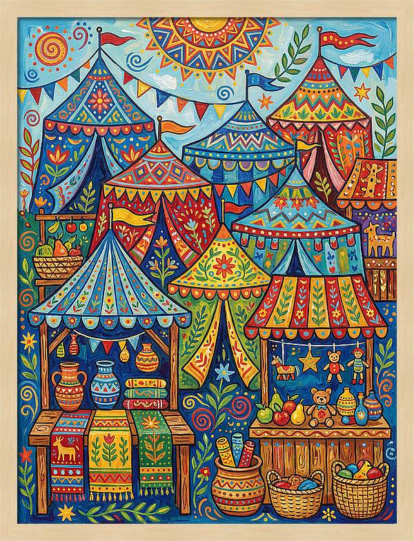 Colorful Outdoor Market Scene