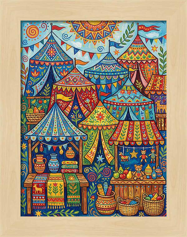 Colorful Outdoor Market Scene