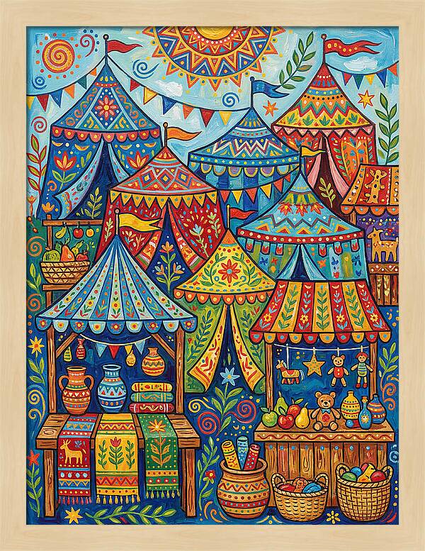 Colorful Outdoor Market Scene