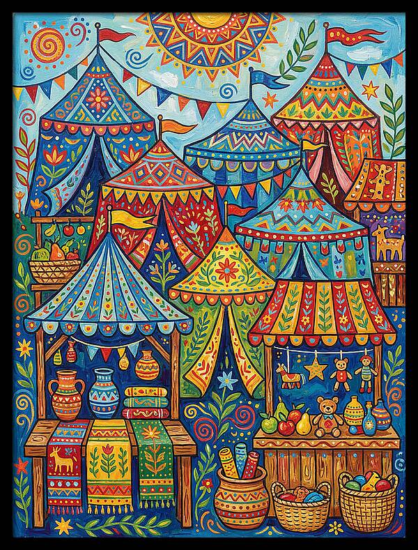 Colorful Outdoor Market Scene