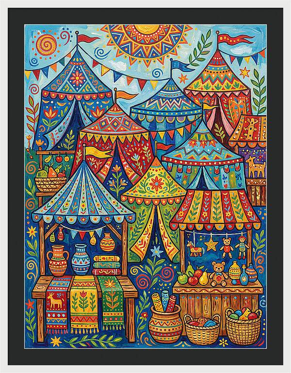 Colorful Outdoor Market Scene
