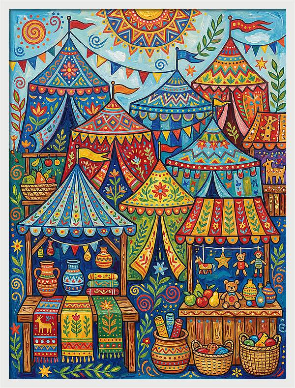 Colorful Outdoor Market Scene